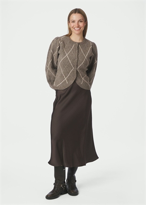 Koteas check knit cardigan Taupe Neo Noir